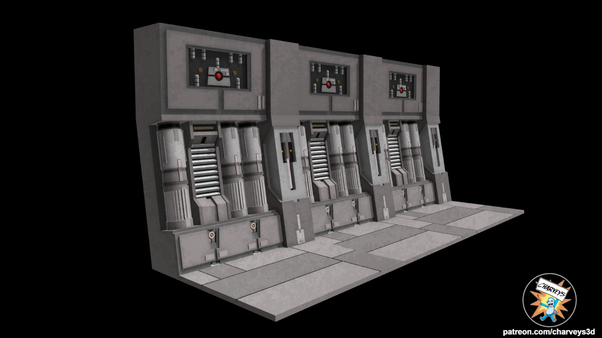 Star Wars Invisible Hand Corridor Diorama for action figures 3D print model_3