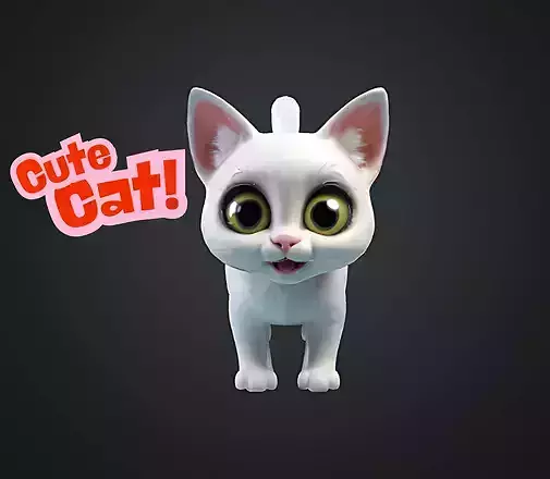 Cute Cat figure 3D print model