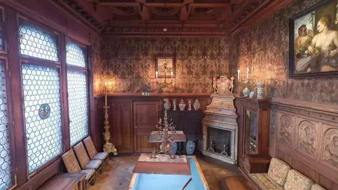 the billiards room Low-poly 3D model