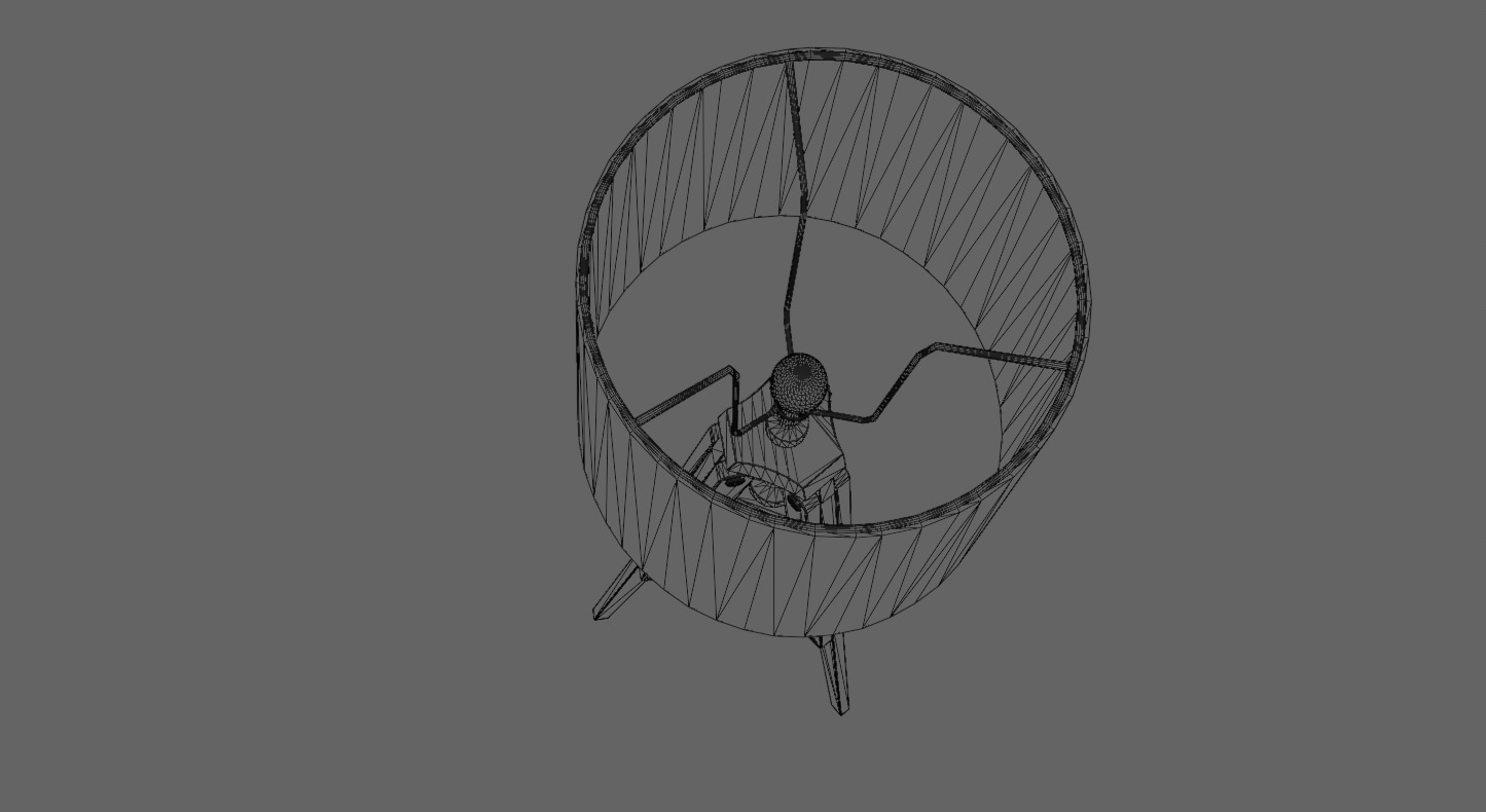 Rustic Tripod Floor Lamp - Light - LAMPARAS Low-poly 3D model_3