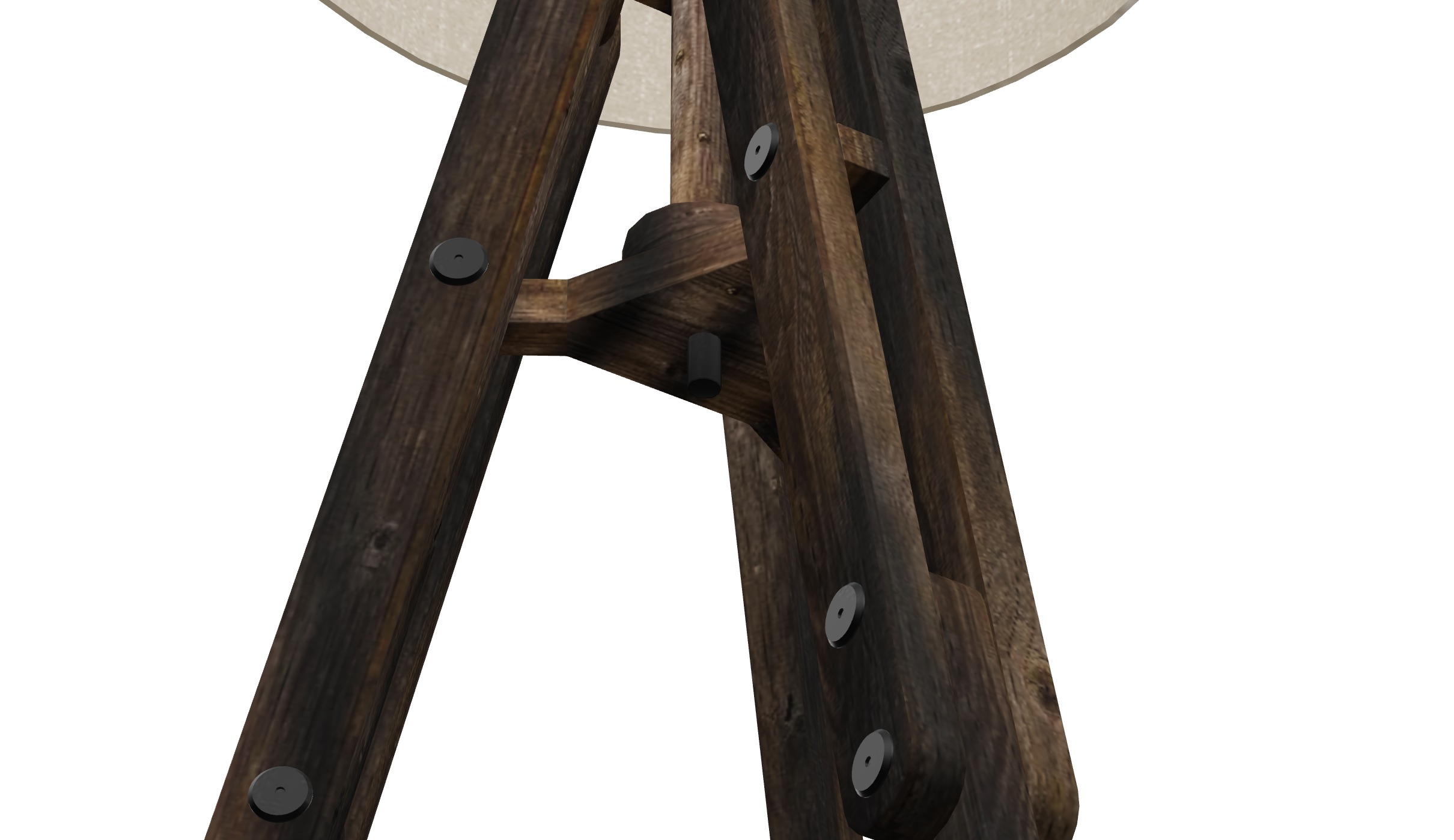 Rustic Tripod Floor Lamp - Light - LAMPARAS Low-poly 3D model_6