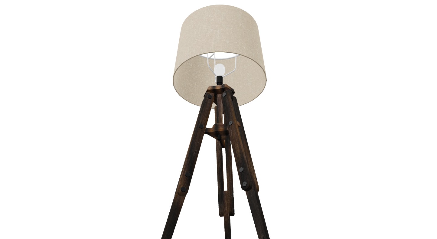 Rustic Tripod Floor Lamp - Light - LAMPARAS Low-poly 3D model_1