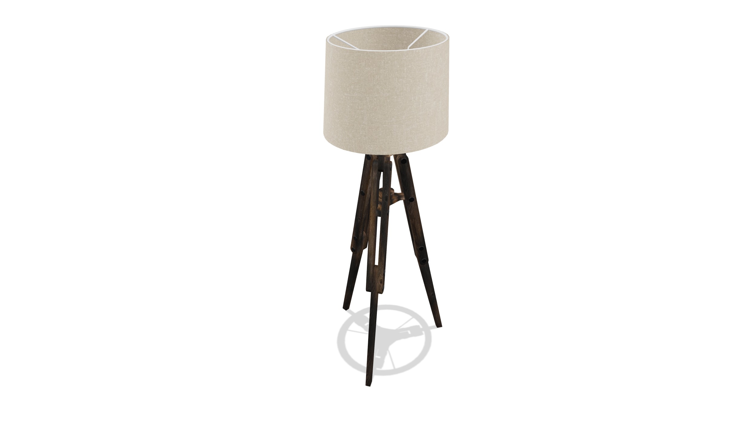Rustic Tripod Floor Lamp - Light - LAMPARAS Low-poly 3D model_7
