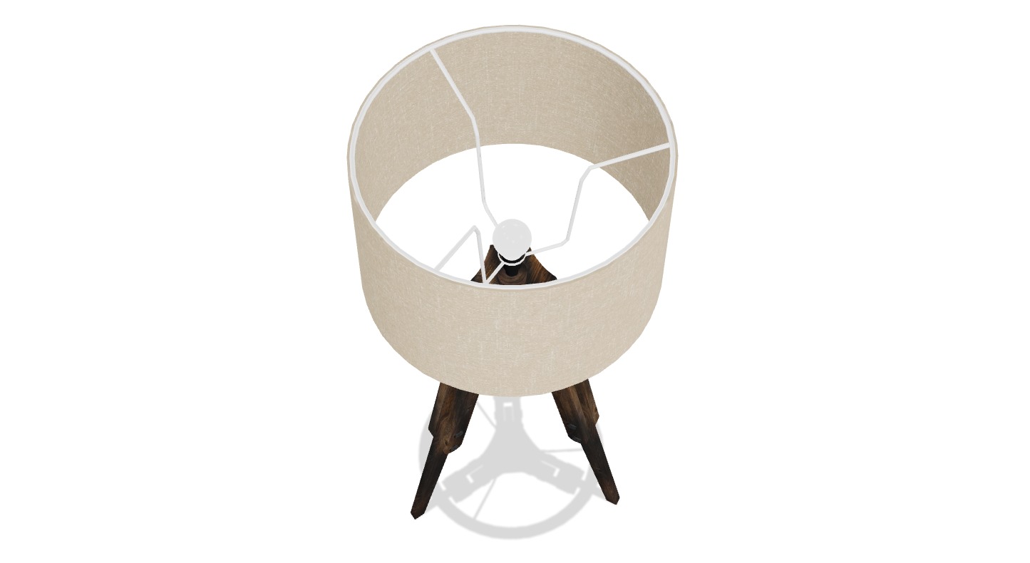 Rustic Tripod Floor Lamp - Light - LAMPARAS Low-poly 3D model_2