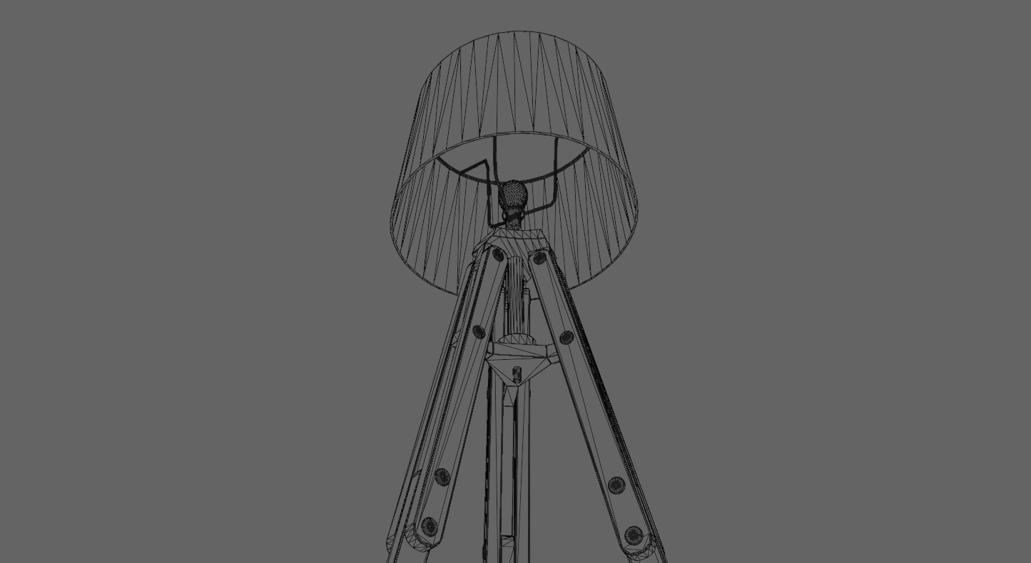Rustic Tripod Floor Lamp - Light - LAMPARAS Low-poly 3D model_4