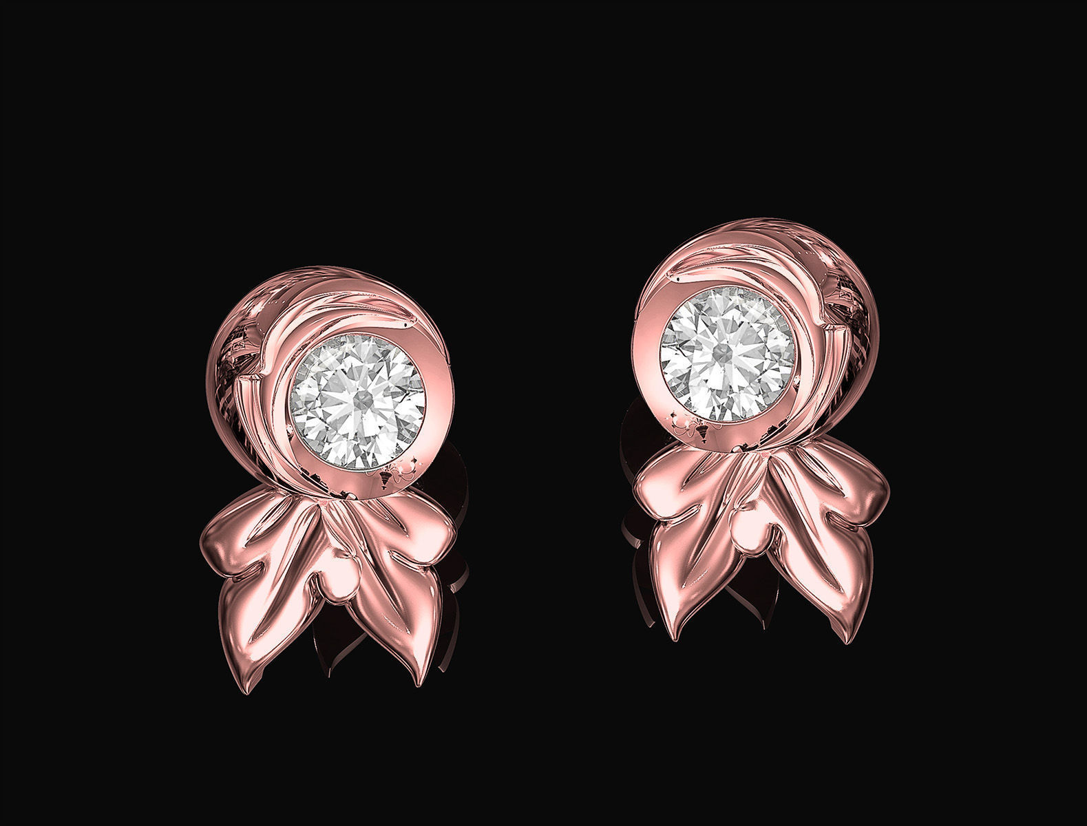 Gemstone earrings 3D print model_3