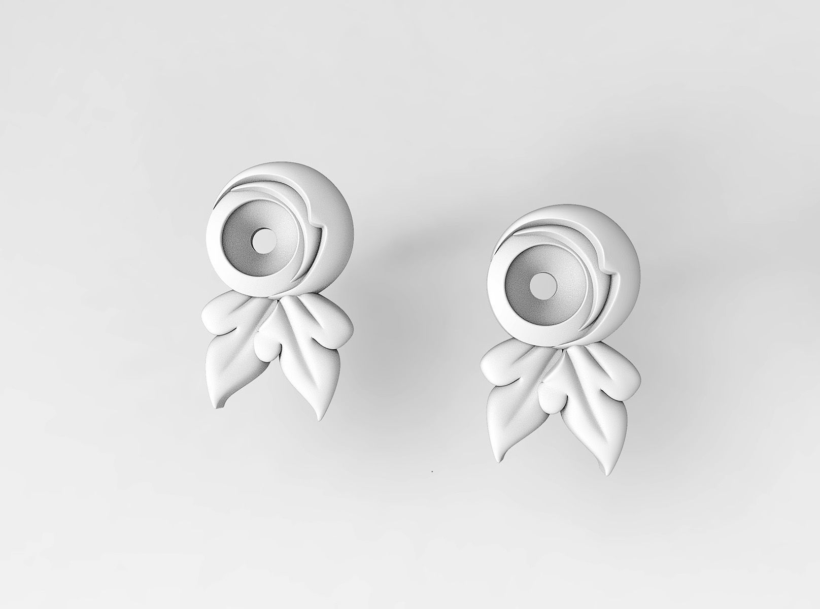 Gemstone earrings 3D print model_6