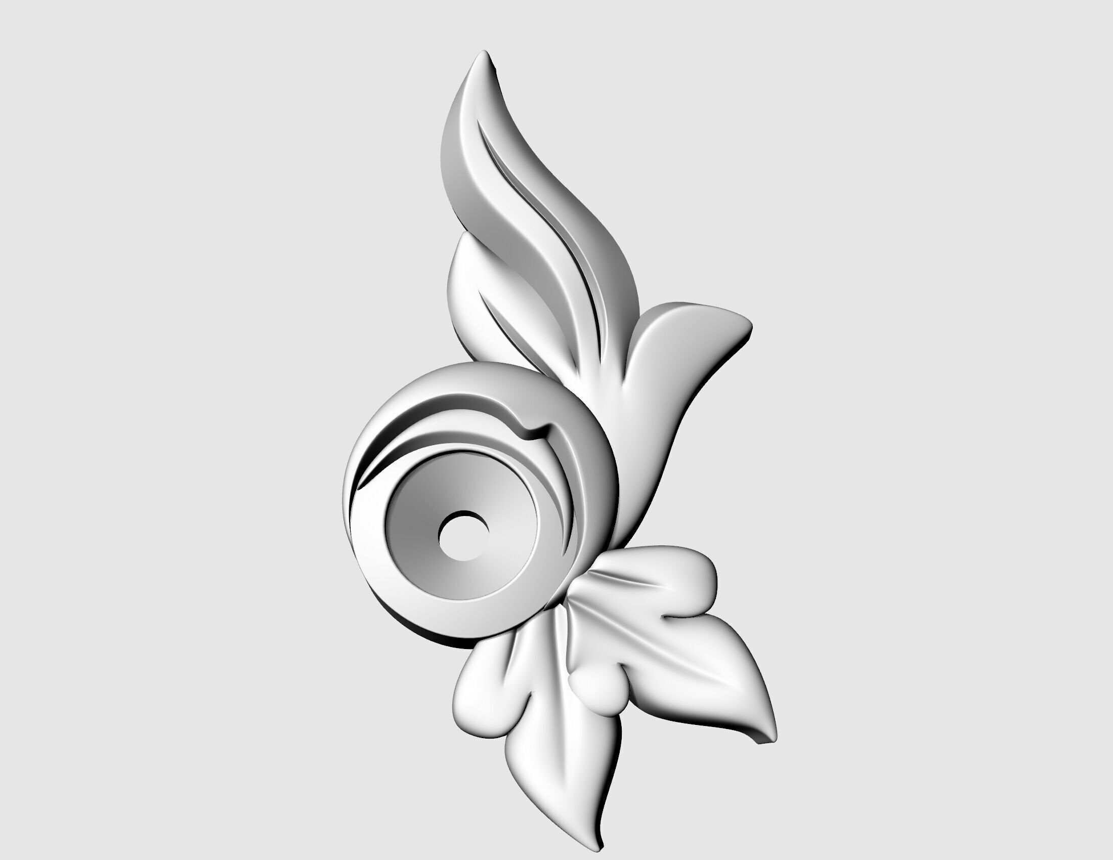 Gemstone earrings 3D print model_7