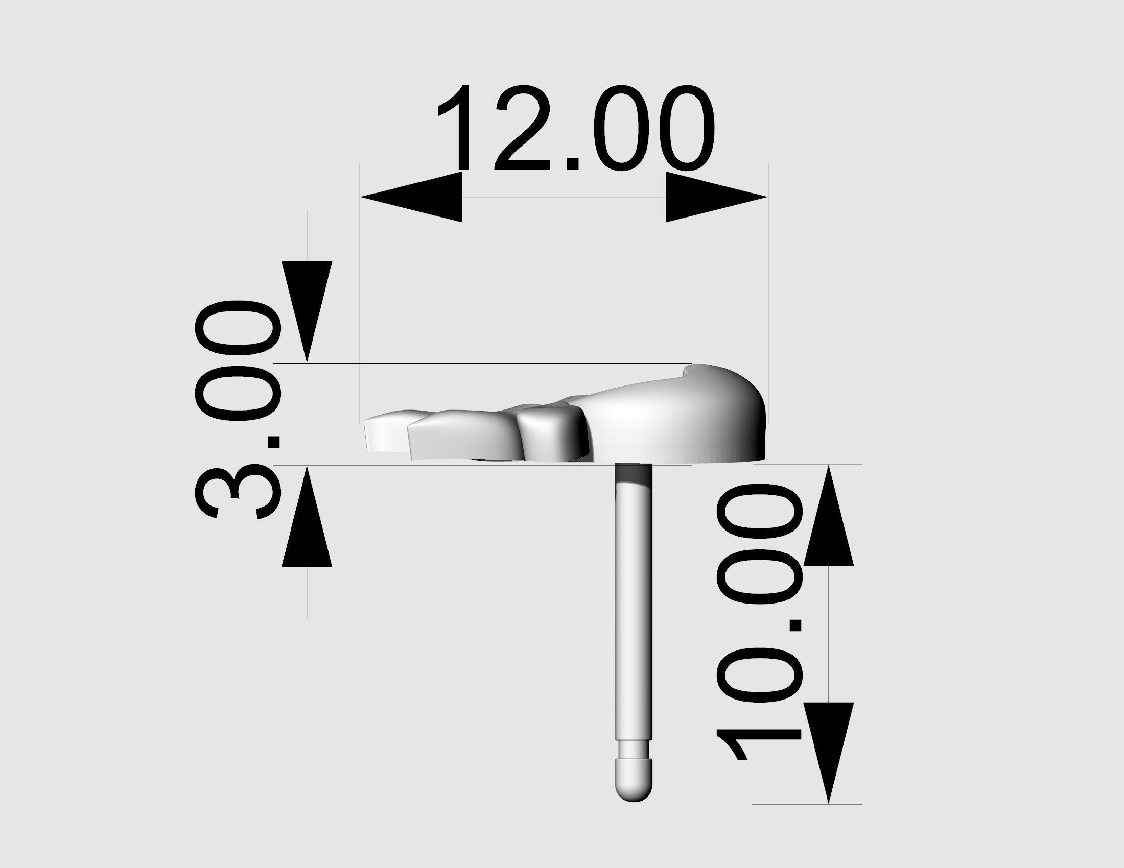 Gemstone earrings 3D print model_20