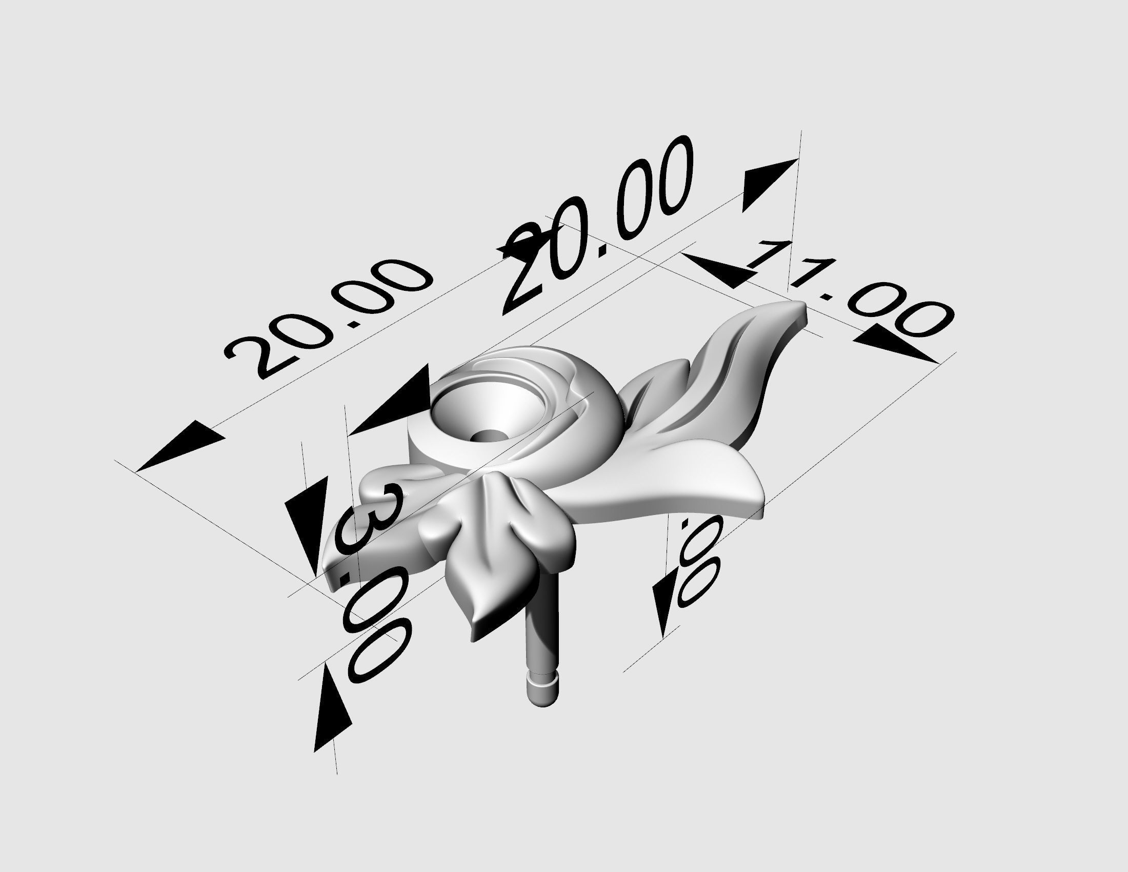 Gemstone earrings 3D print model_14