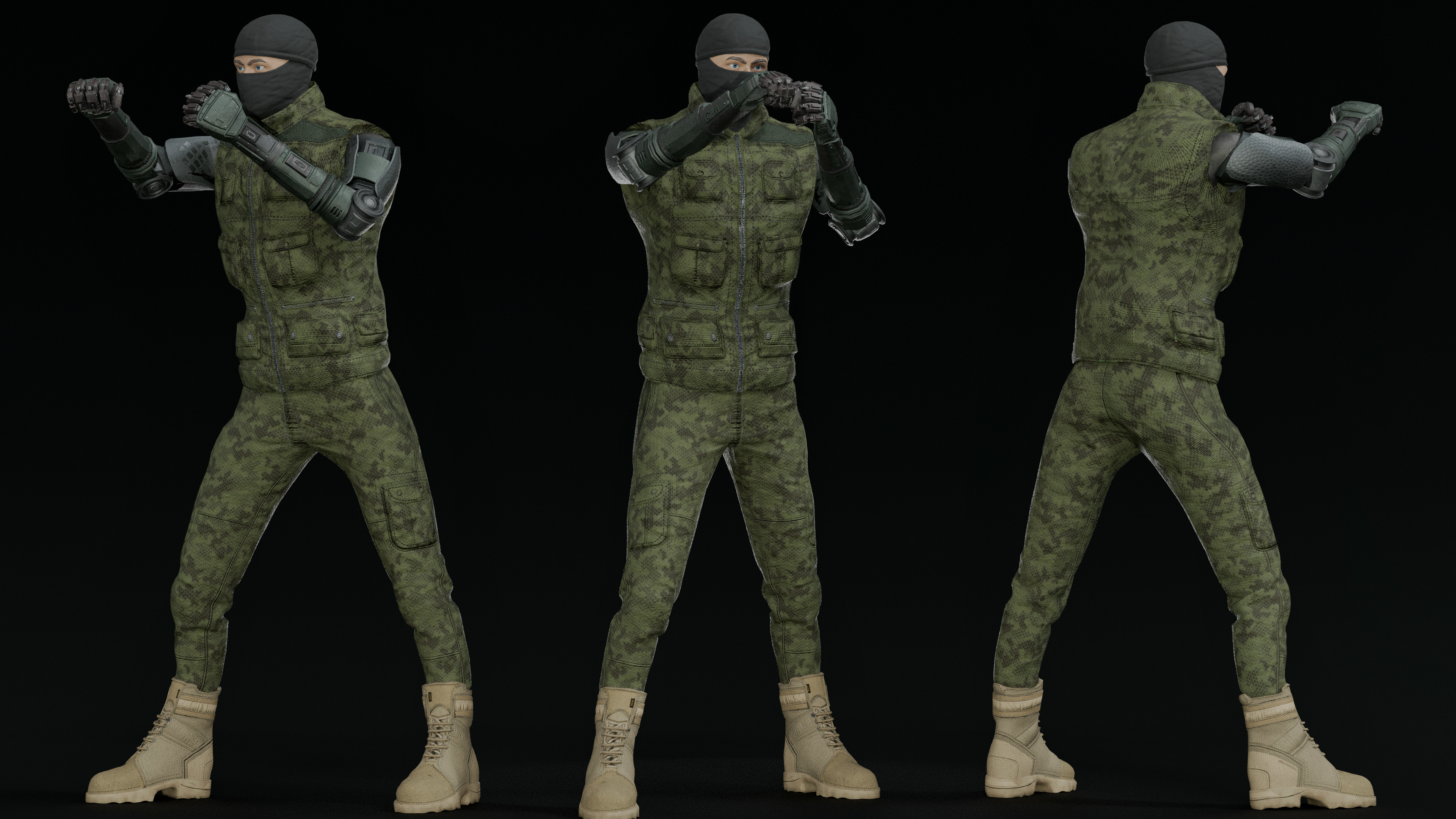 military soldier Low-poly 3D model_9