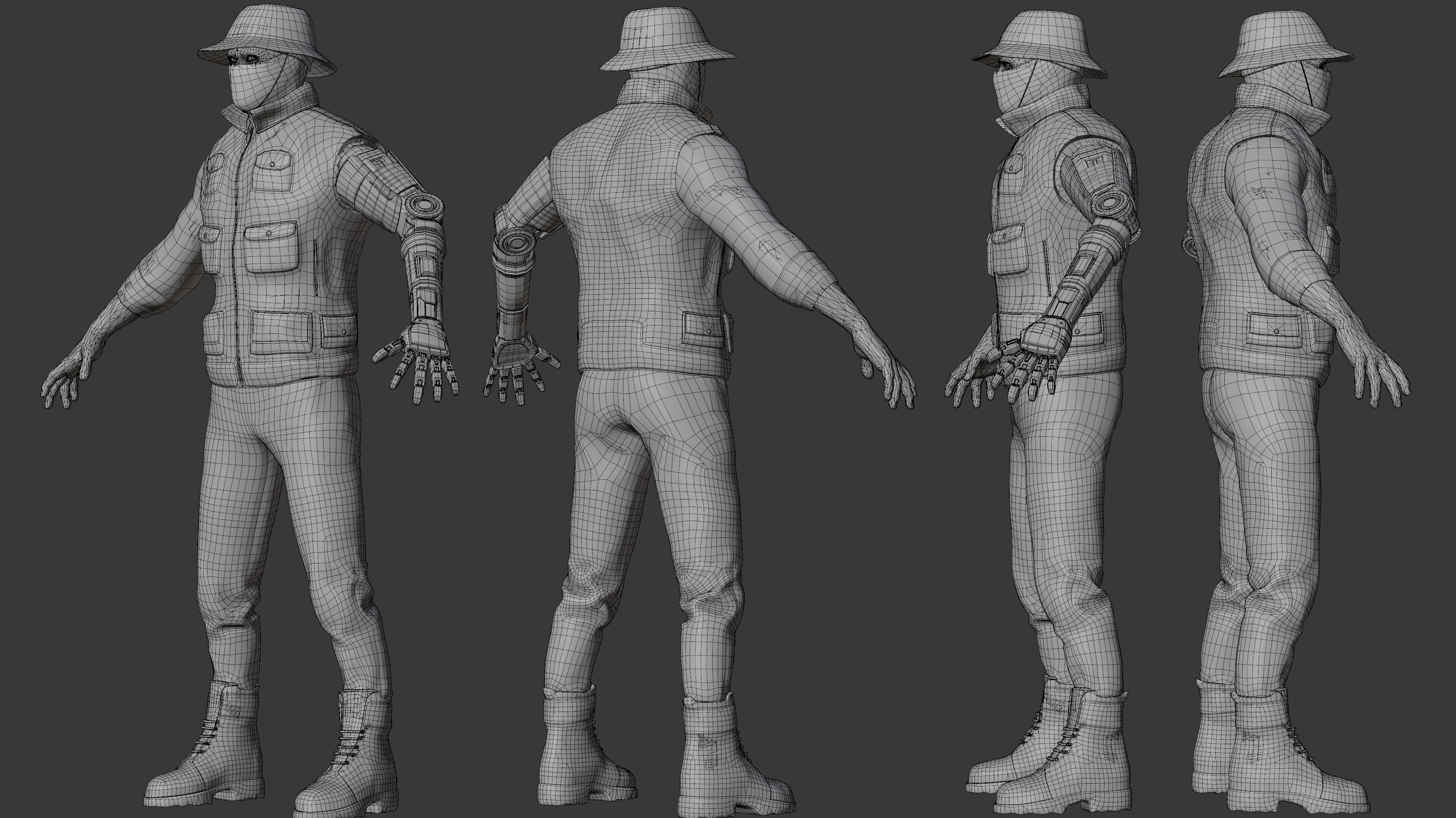 military soldier Low-poly 3D model_11