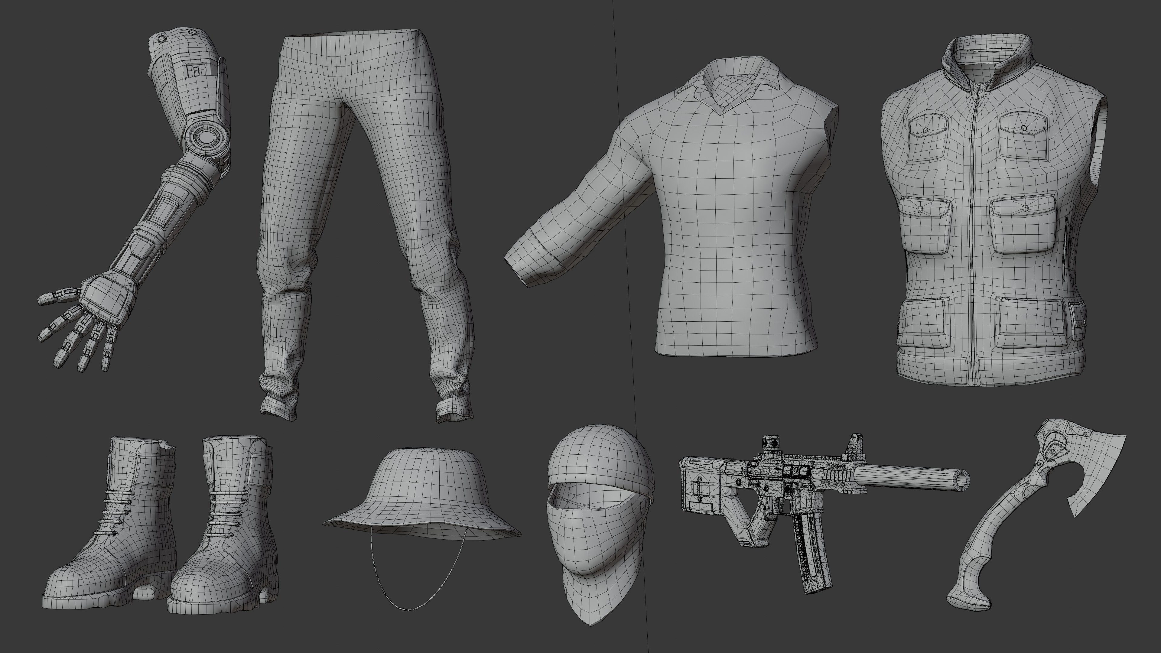 military soldier Low-poly 3D model_13