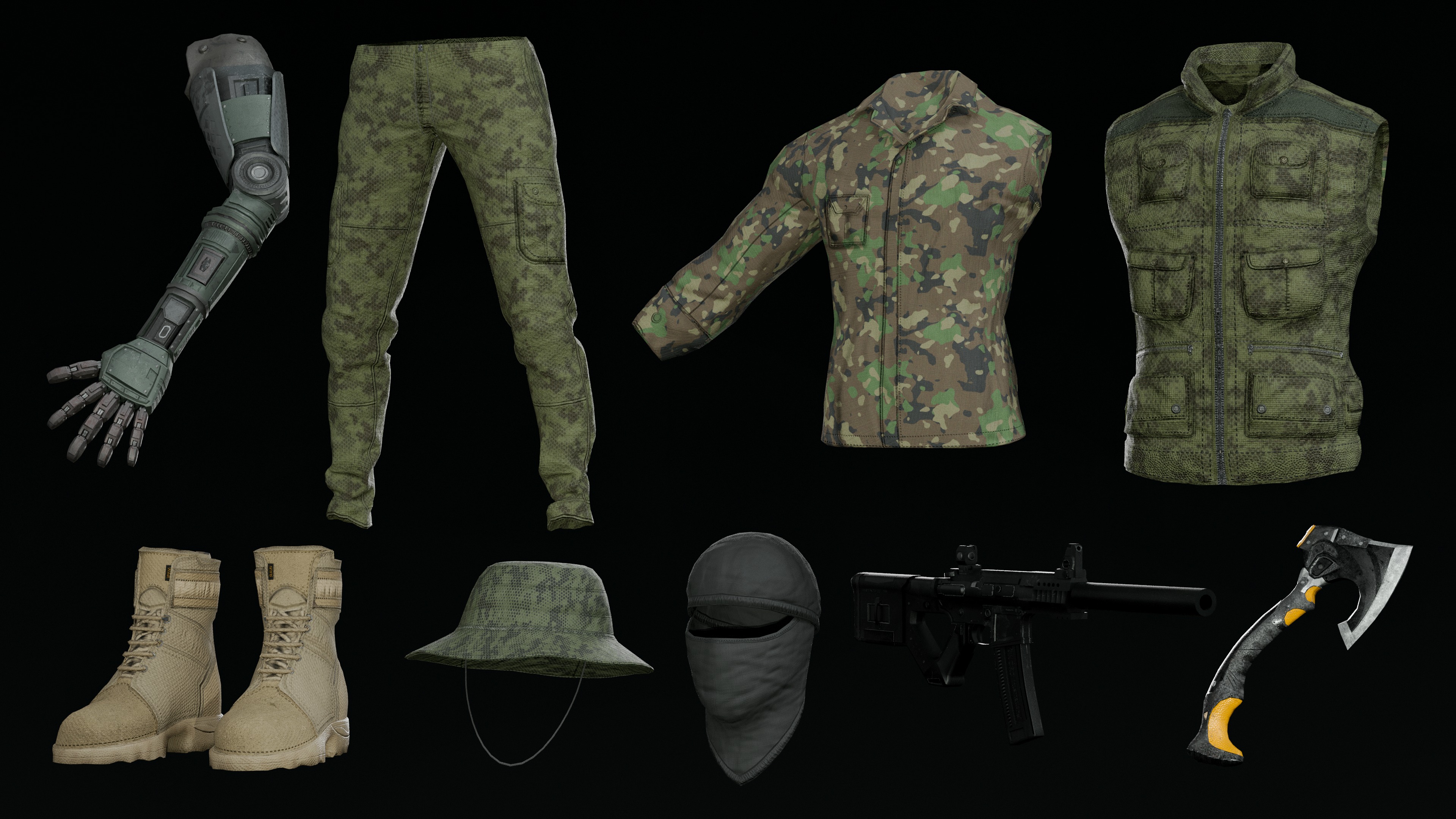 military soldier Low-poly 3D model_3