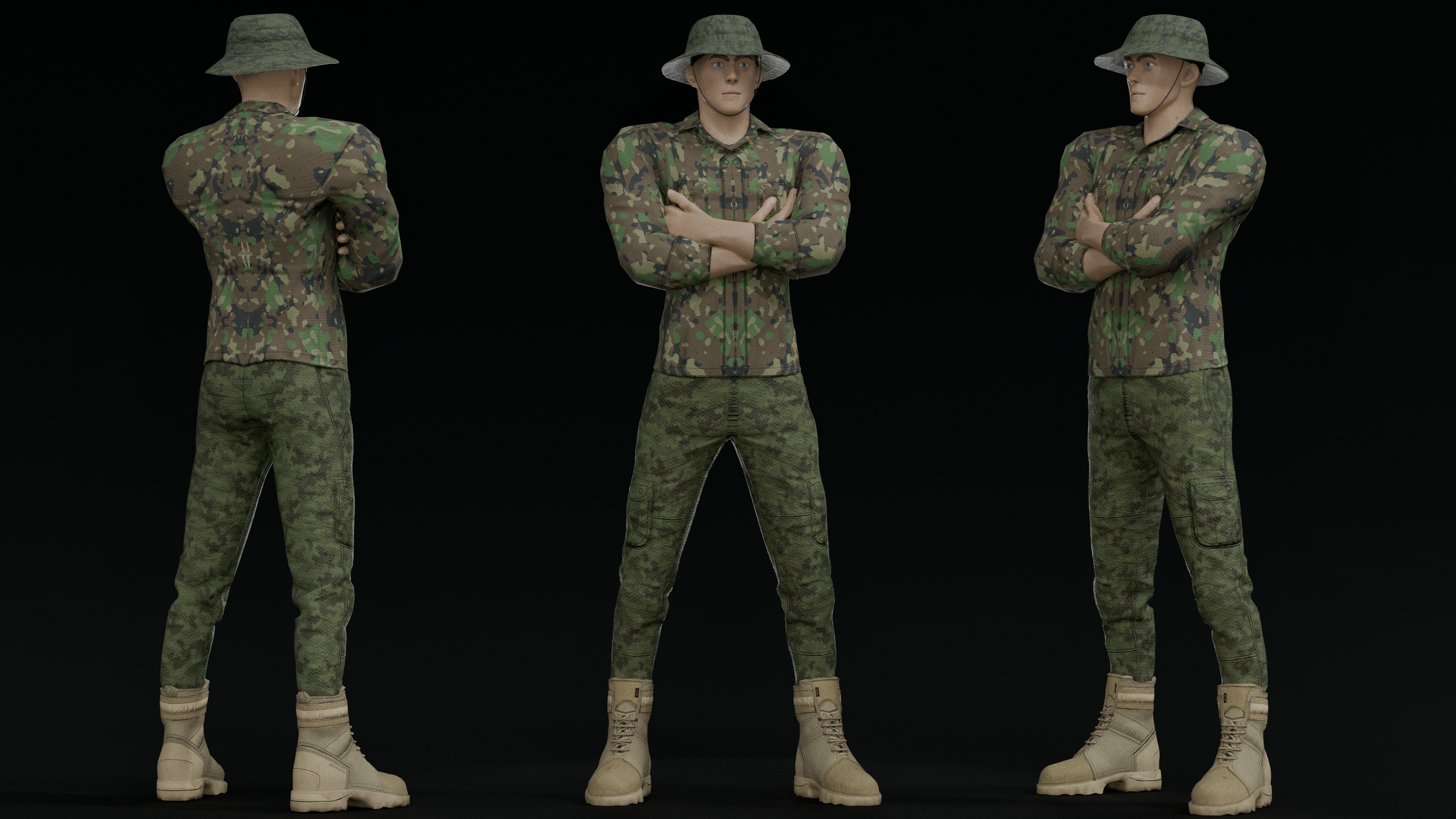 military soldier Low-poly 3D model_8