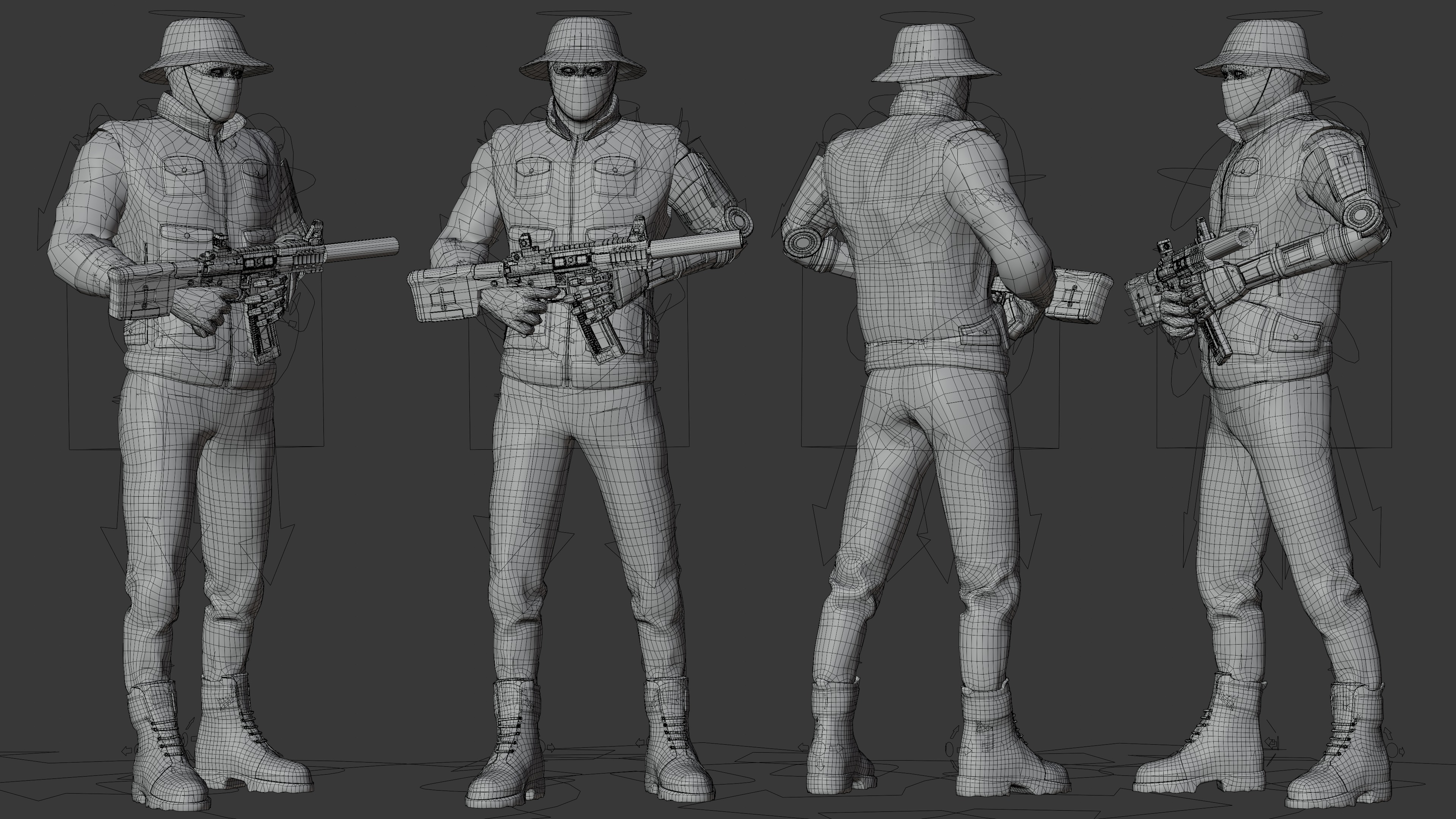 military soldier Low-poly 3D model_12