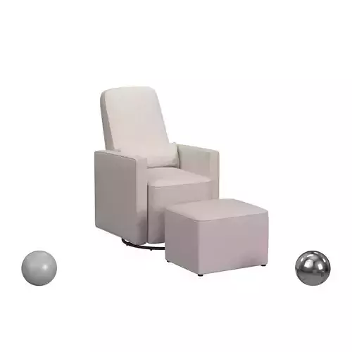 Da Vinci Olive Glider And Ottoman In Cream With Cream Piping