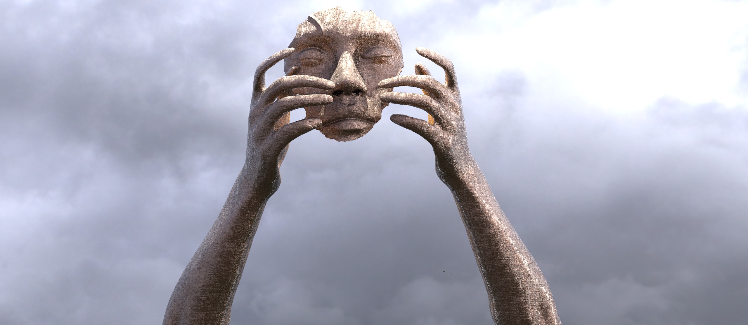 Garden Face sculpture 6 3D model_1