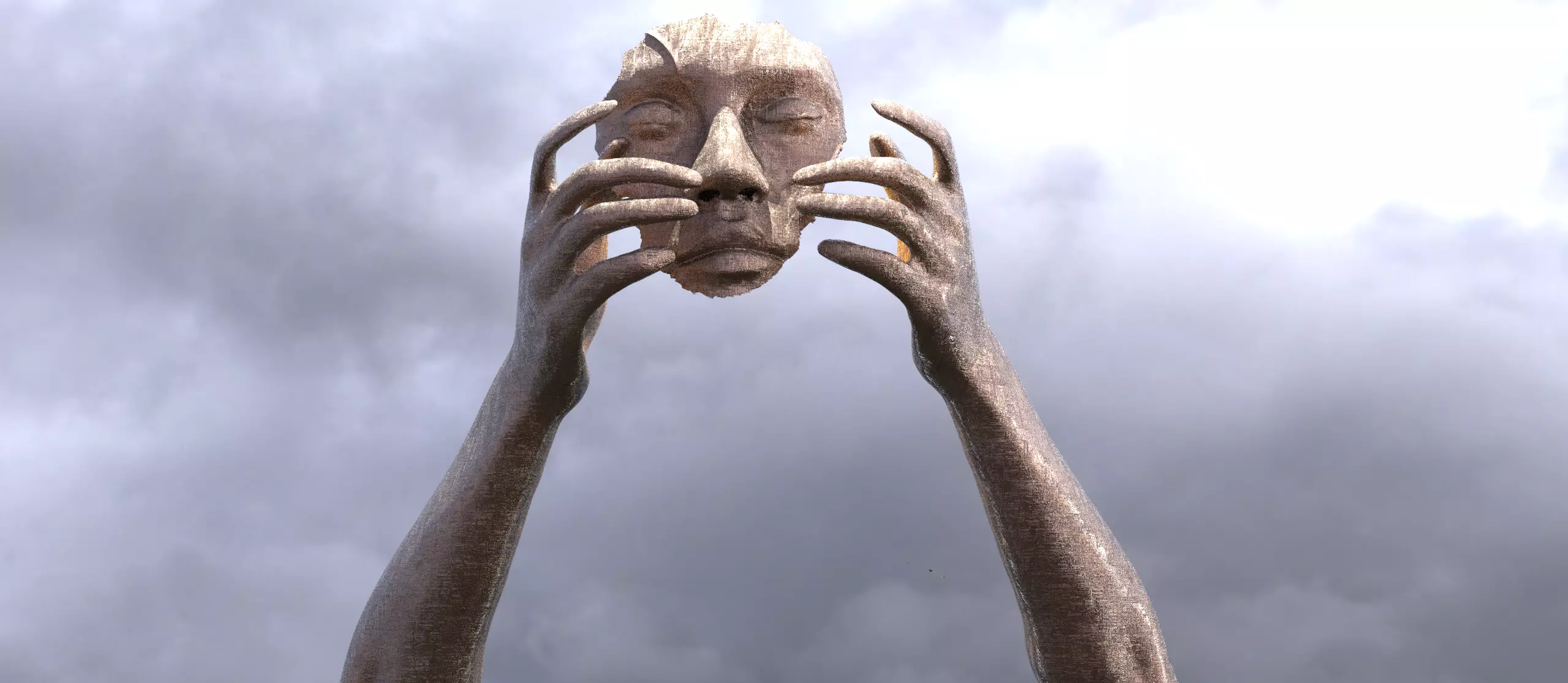 Garden Face sculpture 6 3D model_0