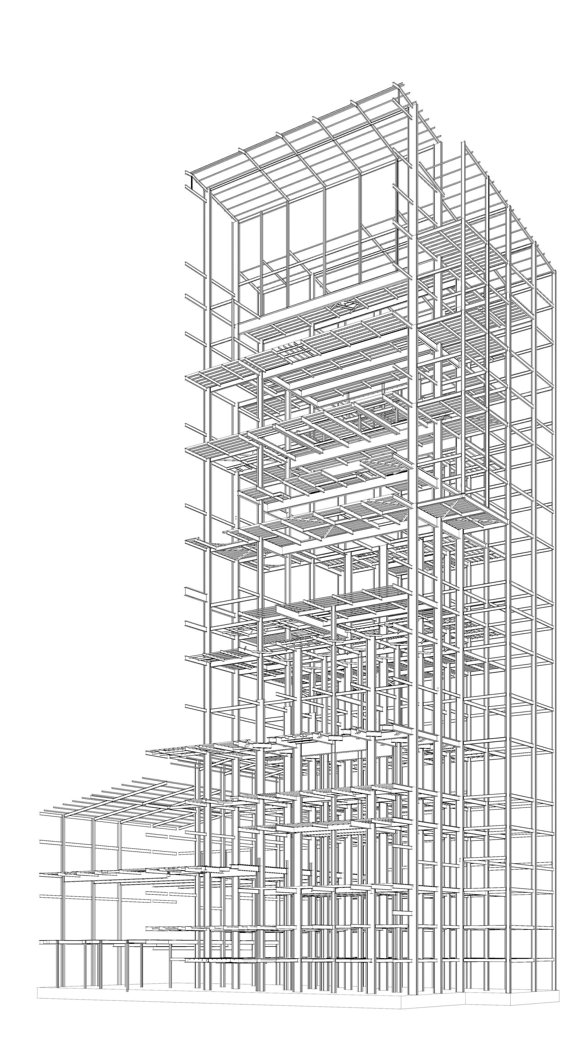 Factory tower structure in section cut 25i04 3D model_9