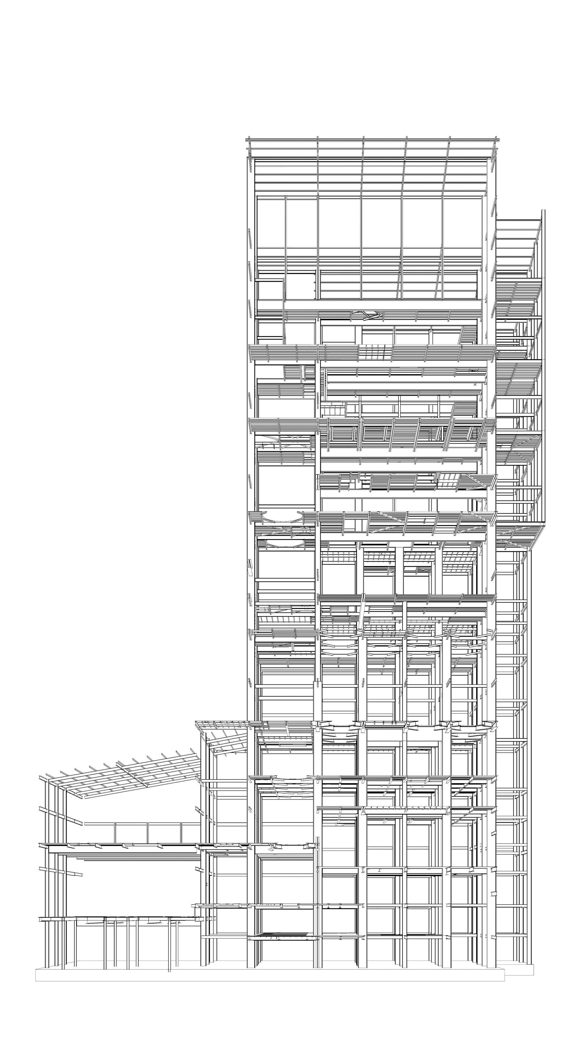 Factory tower structure in section cut 25i04 3D model_8