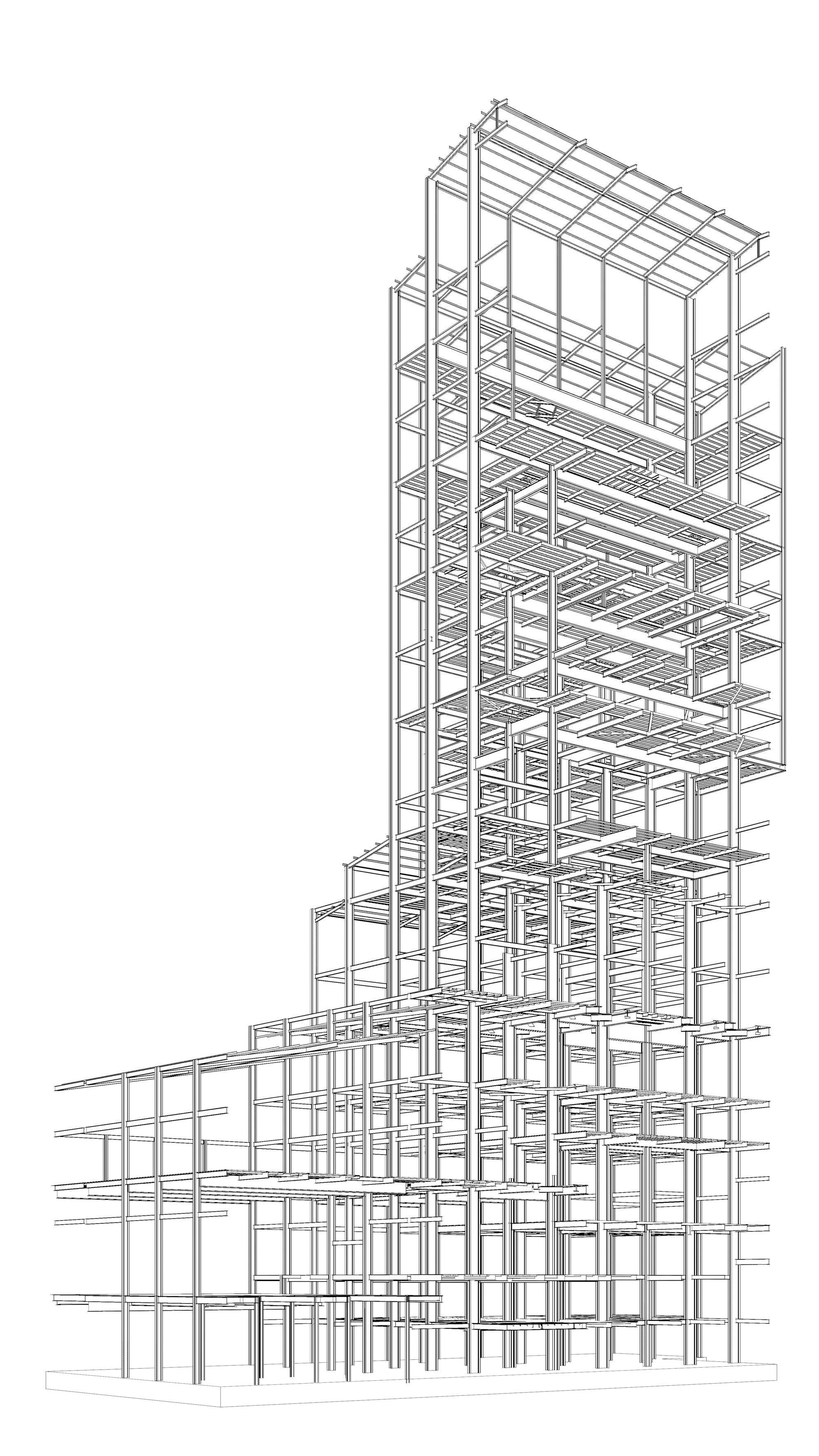 Factory tower structure in section cut 25i04 3D model_10