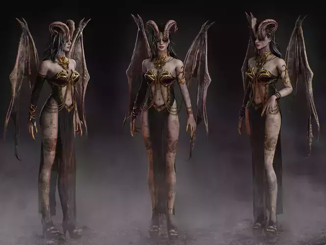 Succubus Low-poly 3D model