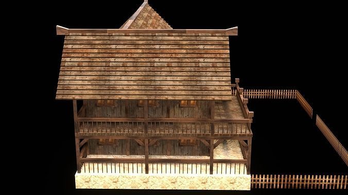 Medieval Tavern Exterior Low Poly Model Low-poly 3D model 7