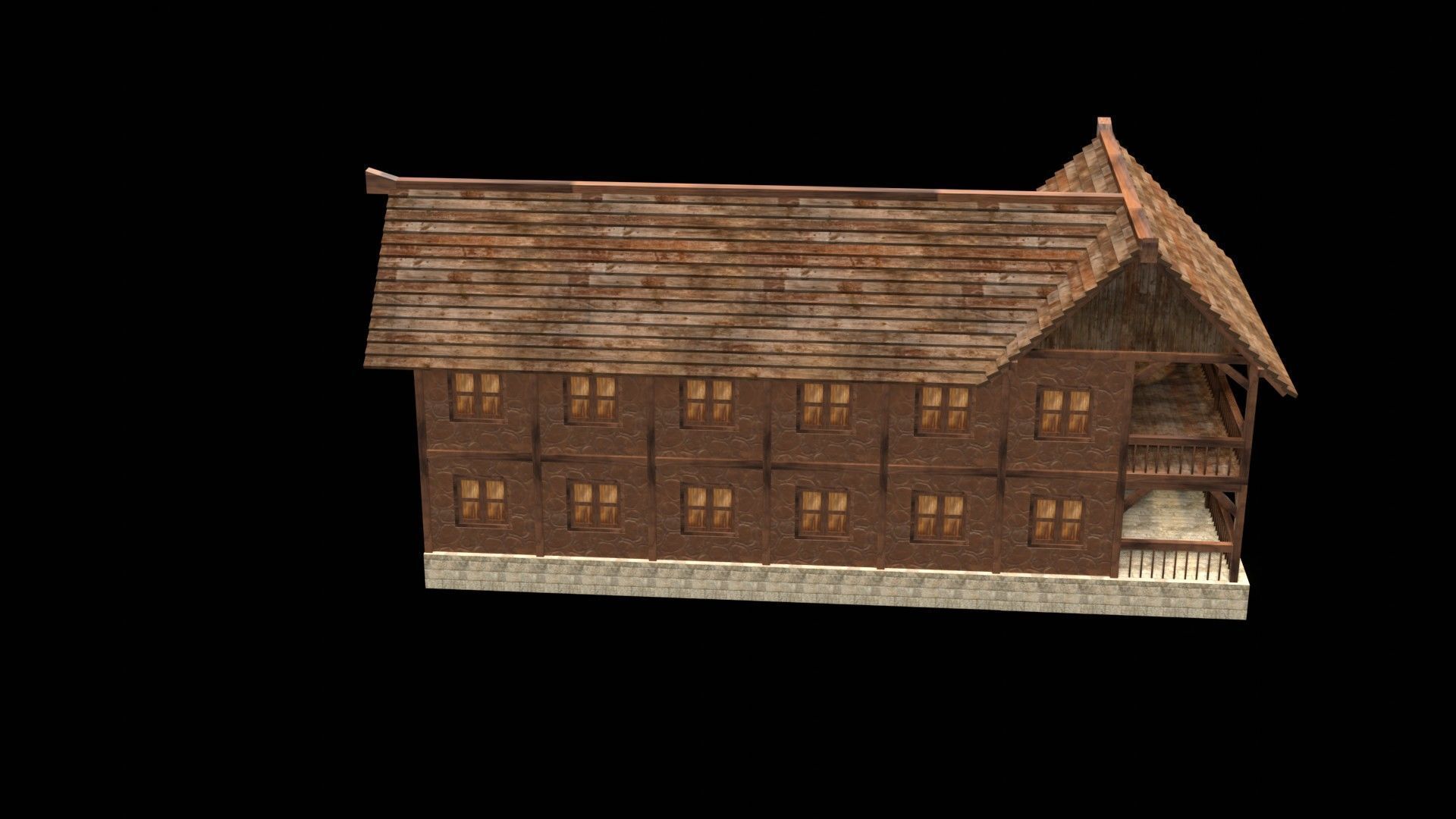 Medieval House Pack for 3D Games Low-poly 3D model_15