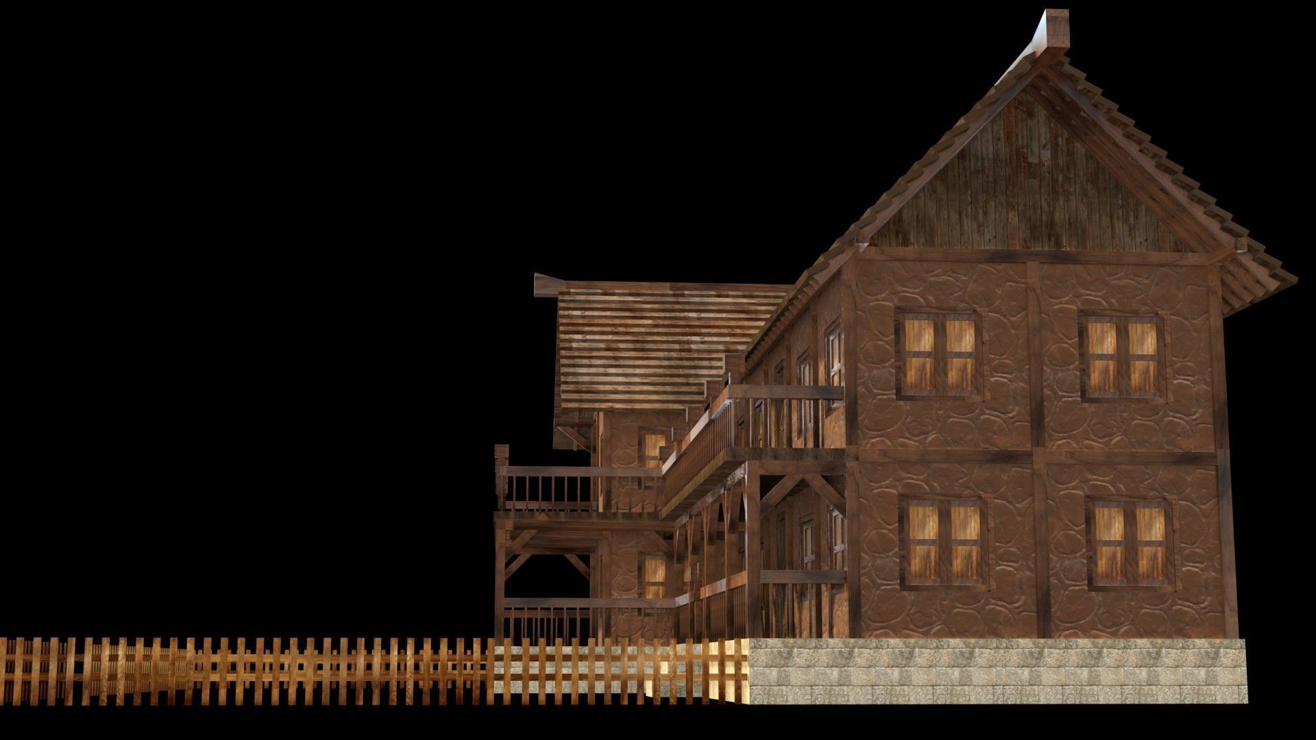 Medieval House Pack for 3D Games Low-poly 3D model_12
