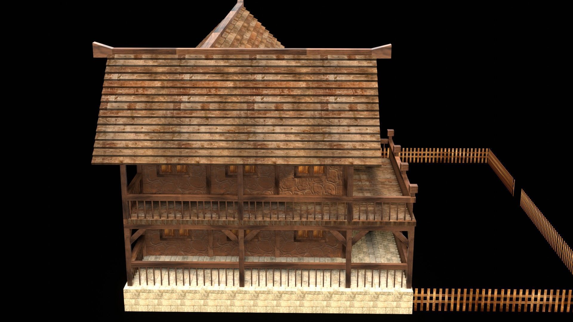 Medieval House Pack for 3D Games Low-poly 3D model_6