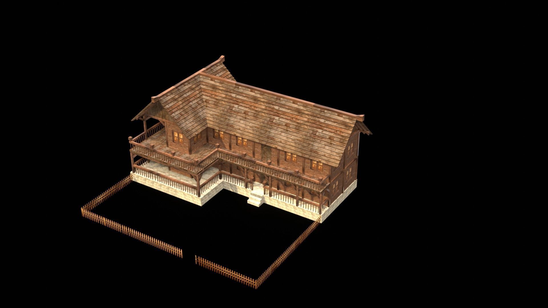 Medieval House Pack for 3D Games Low-poly 3D model_13