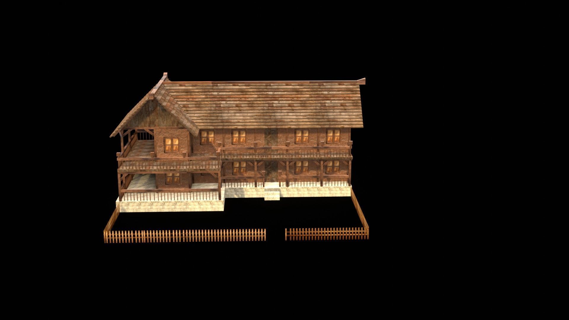 Medieval House Pack for 3D Games Low-poly 3D model_17