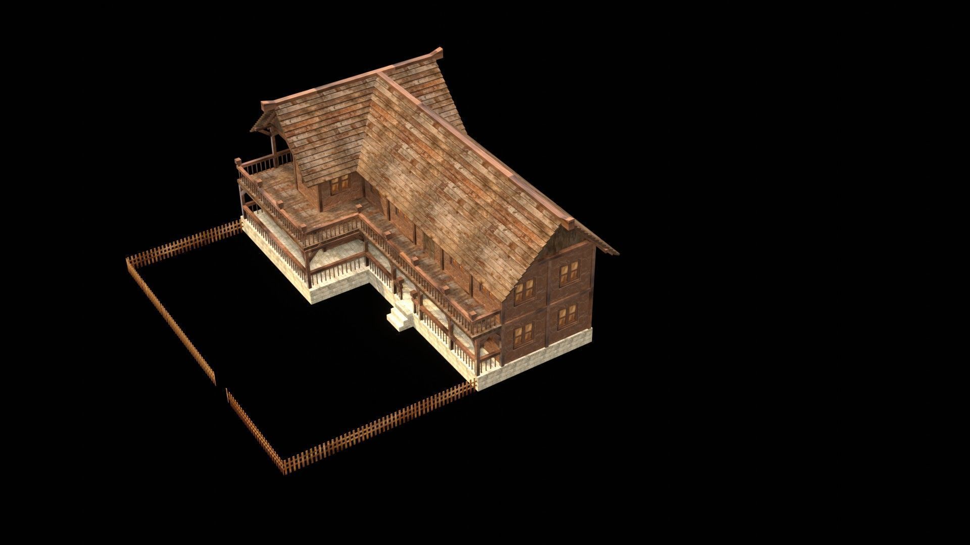 Medieval House Pack for 3D Games Low-poly 3D model_19