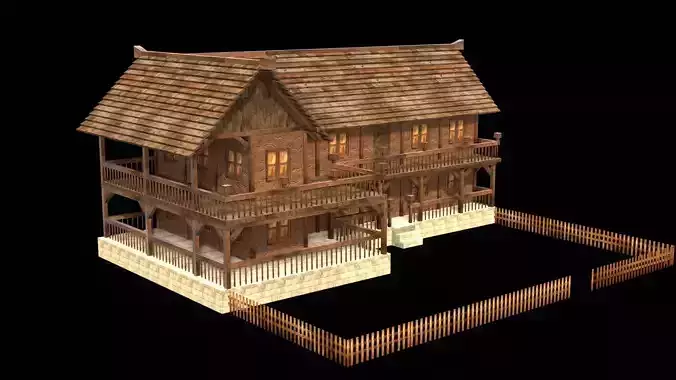 Medieval House Pack for 3D Games Low-poly 3D model
