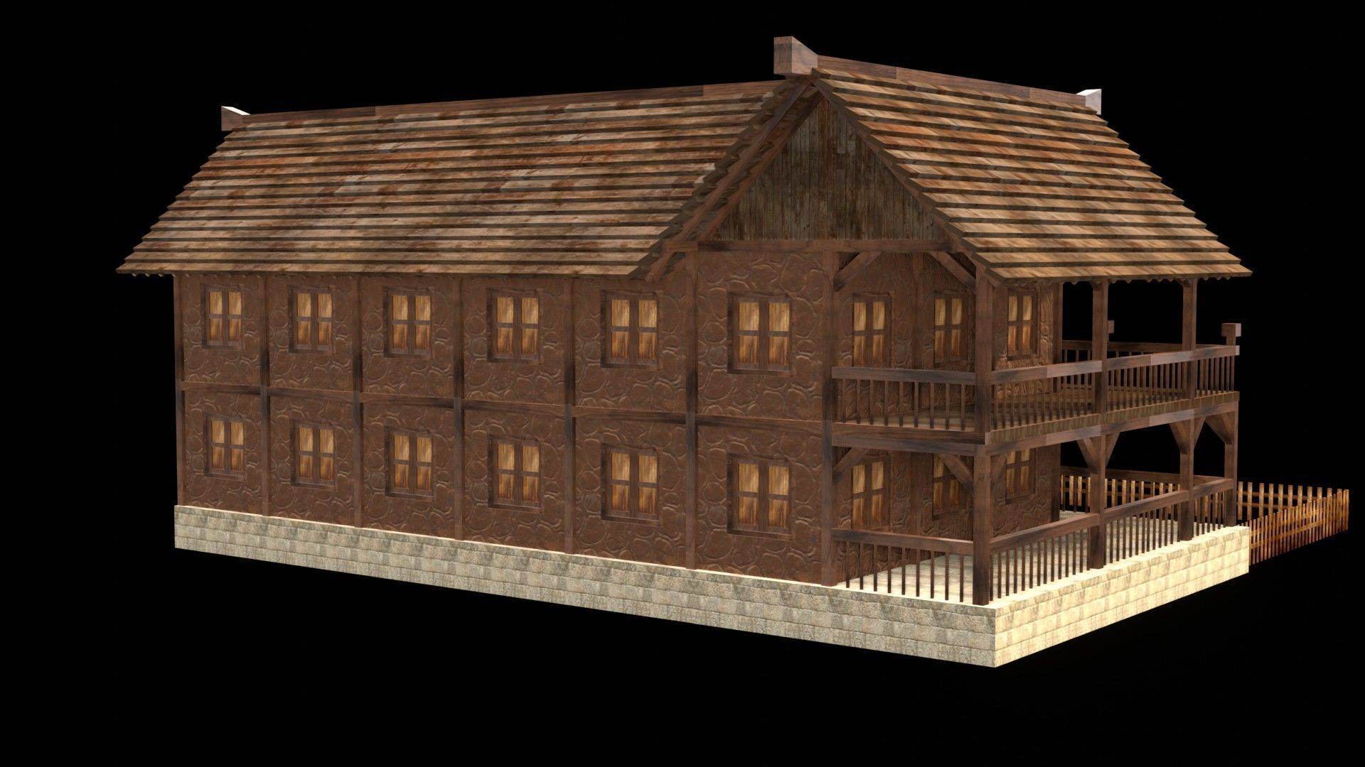 Medieval House Pack for 3D Games Low-poly 3D model_7