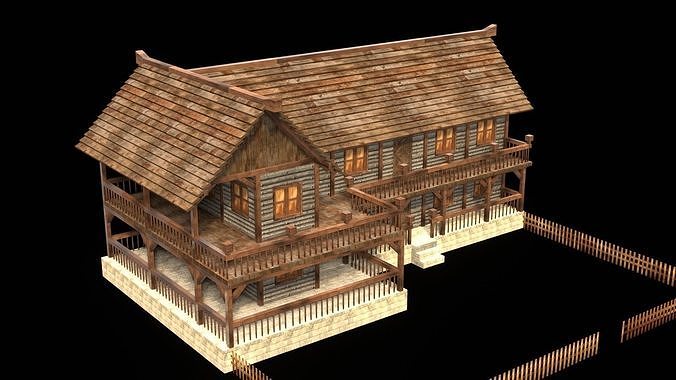 Medieval Farmhouse Low Poly Model Low-poly 3D model 5