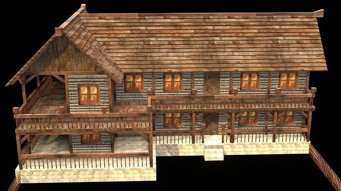 Medieval Farmhouse Low Poly Model Low-poly 3D model 2
