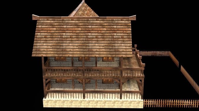 Medieval Farmhouse Low Poly Model Low-poly 3D model 7