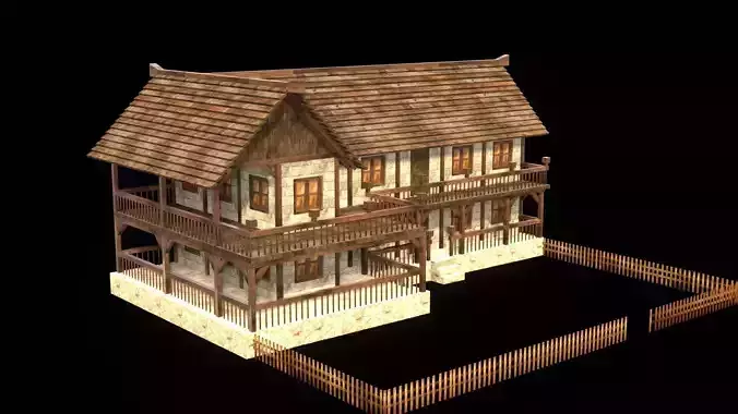 Medieval Blacksmith House 3D Asset Low-poly 3D model