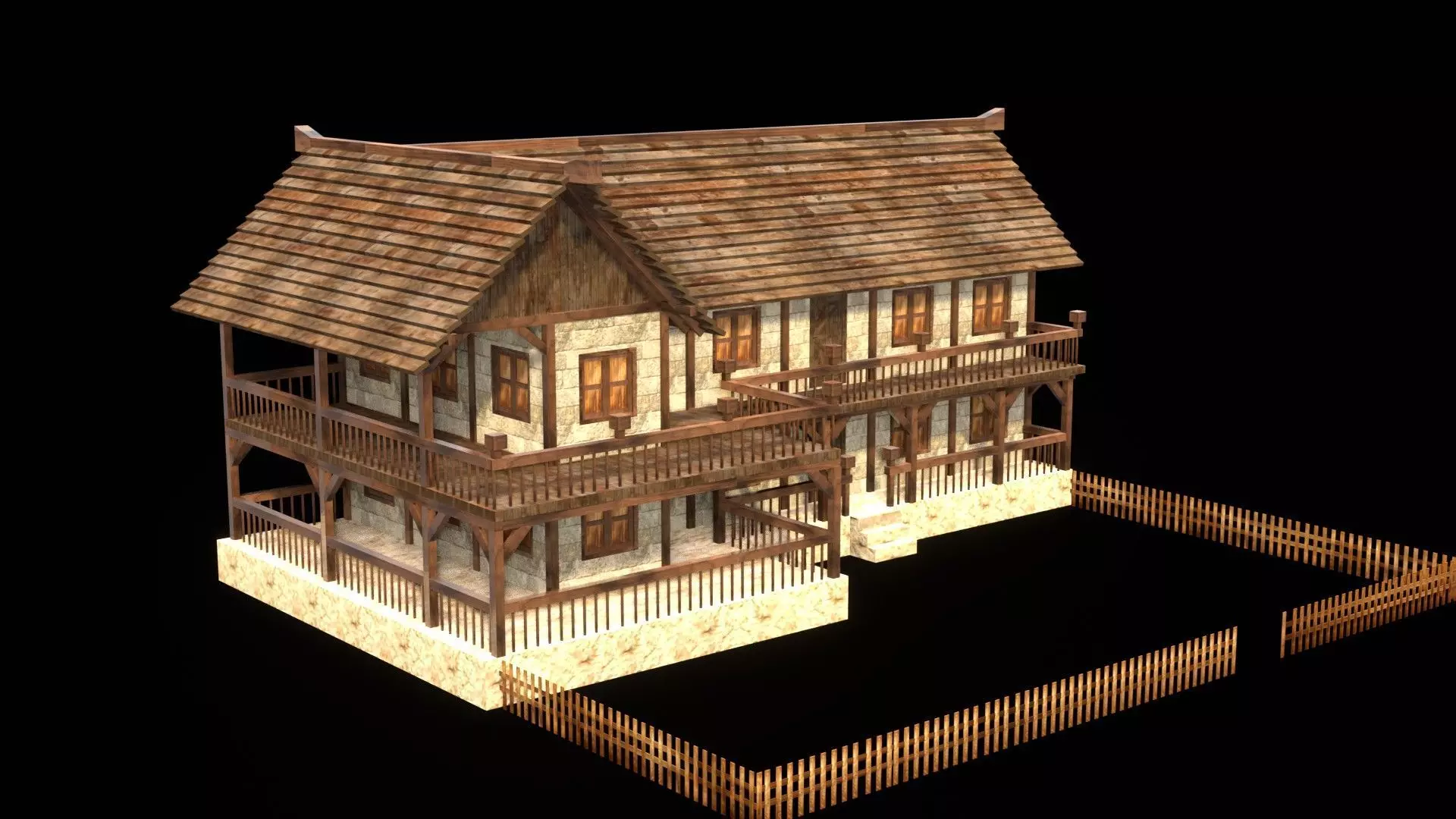 Medieval Blacksmith House 3D Asset Low-poly 3D model_0