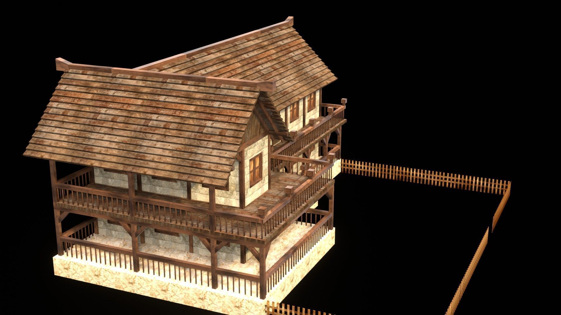 Medieval Blacksmith House 3D Asset Low-poly 3D model_5