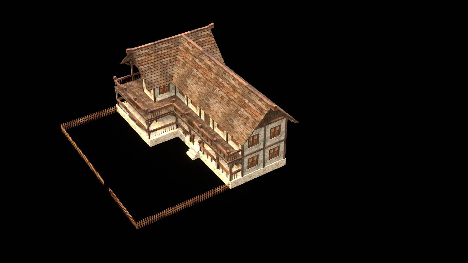 Medieval Blacksmith House 3D Asset Low-poly 3D model_19
