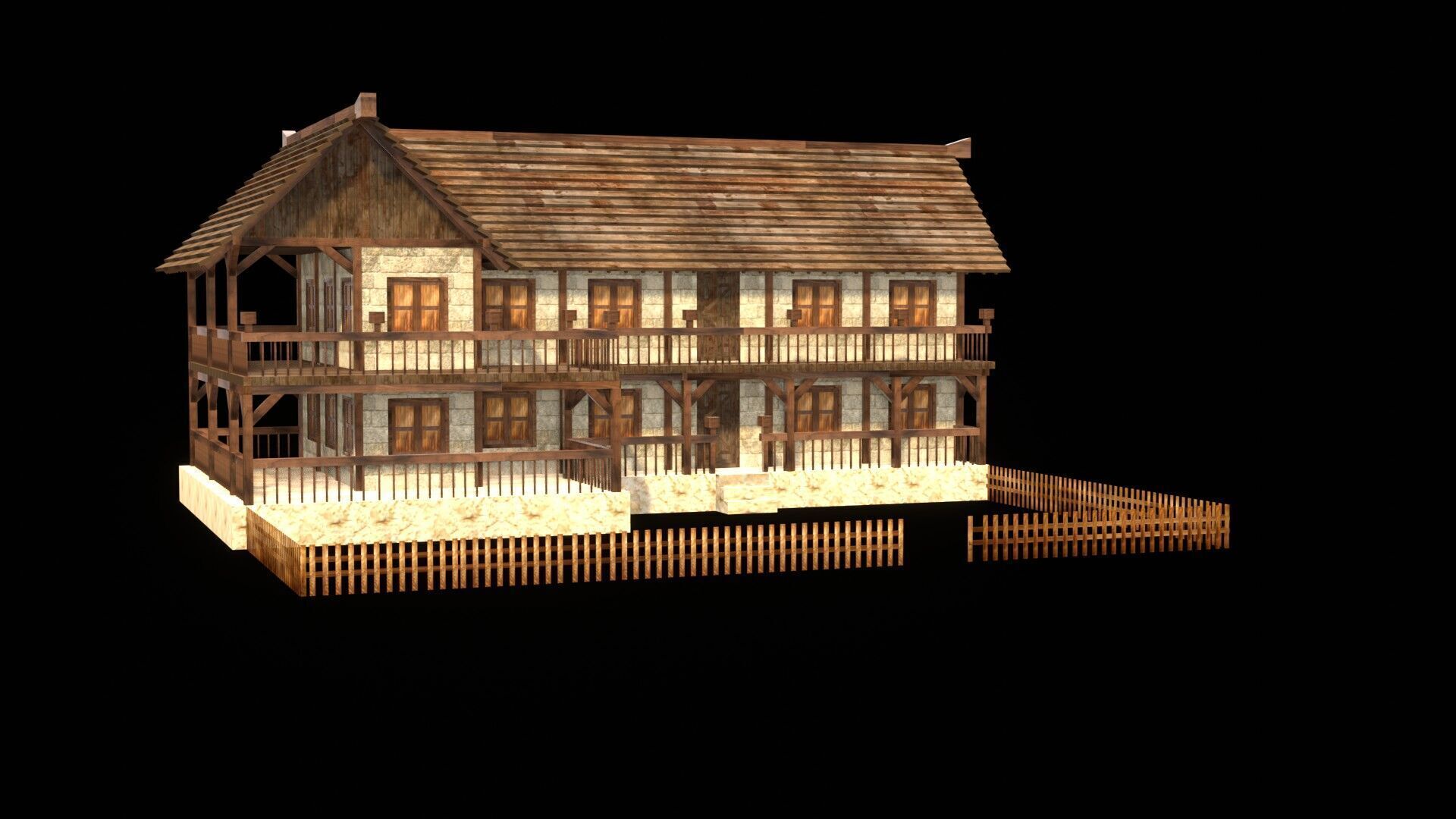Medieval Blacksmith House 3D Asset Low-poly 3D model_16