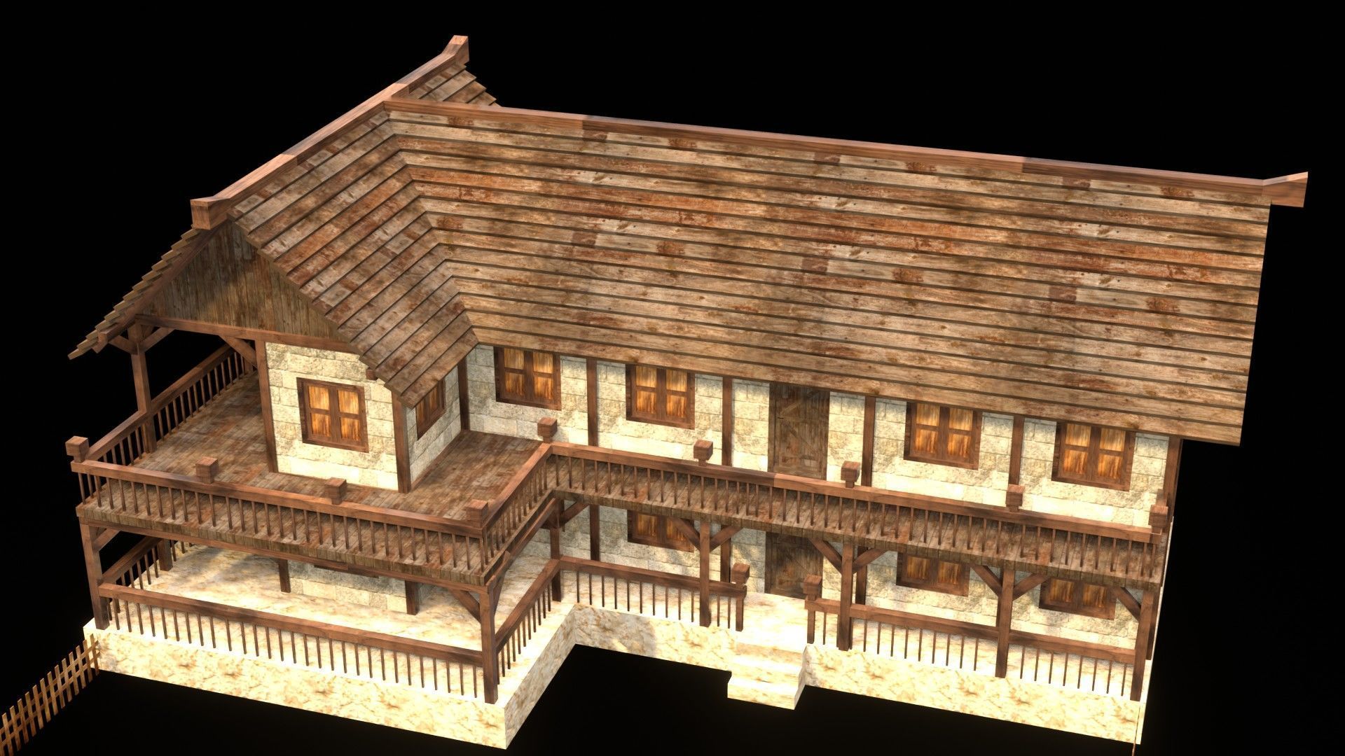 Medieval Blacksmith House 3D Asset Low-poly 3D model_3