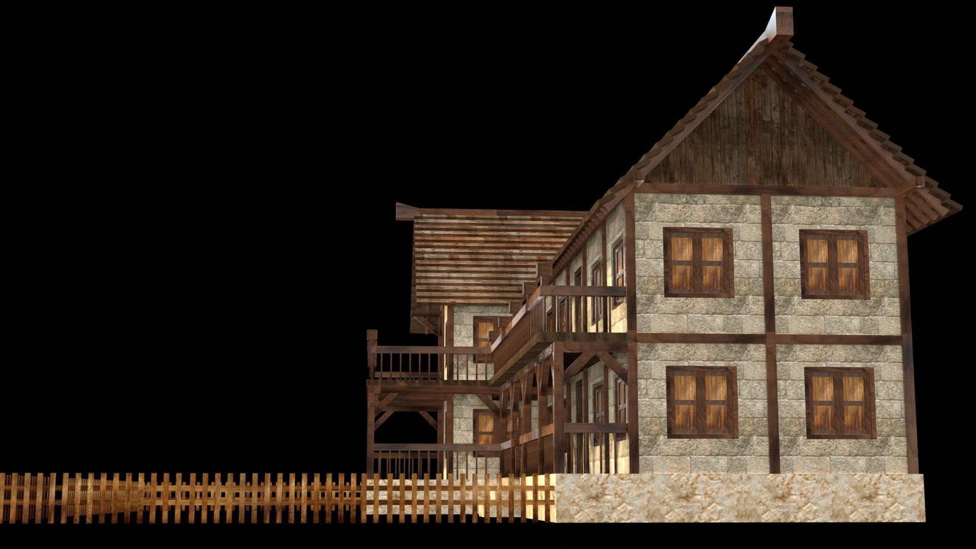 Medieval Blacksmith House 3D Asset Low-poly 3D model_12