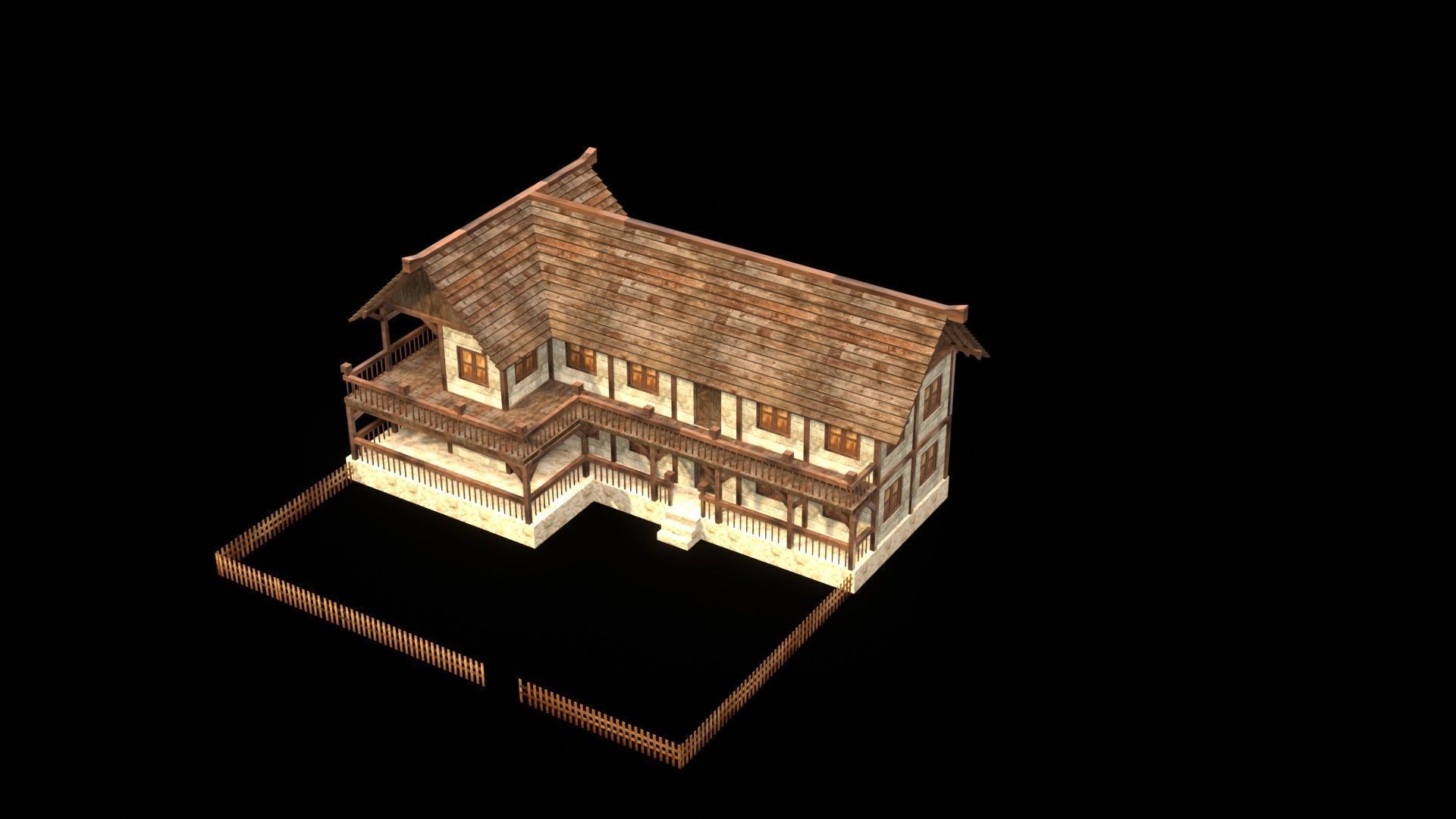 Medieval Blacksmith House 3D Asset Low-poly 3D model_13