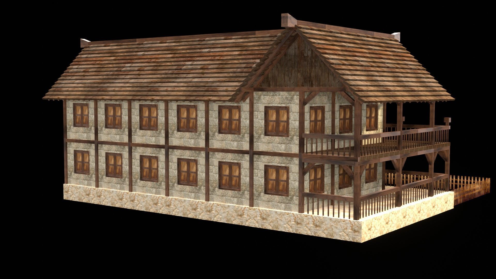 Medieval Blacksmith House 3D Asset Low-poly 3D model_7