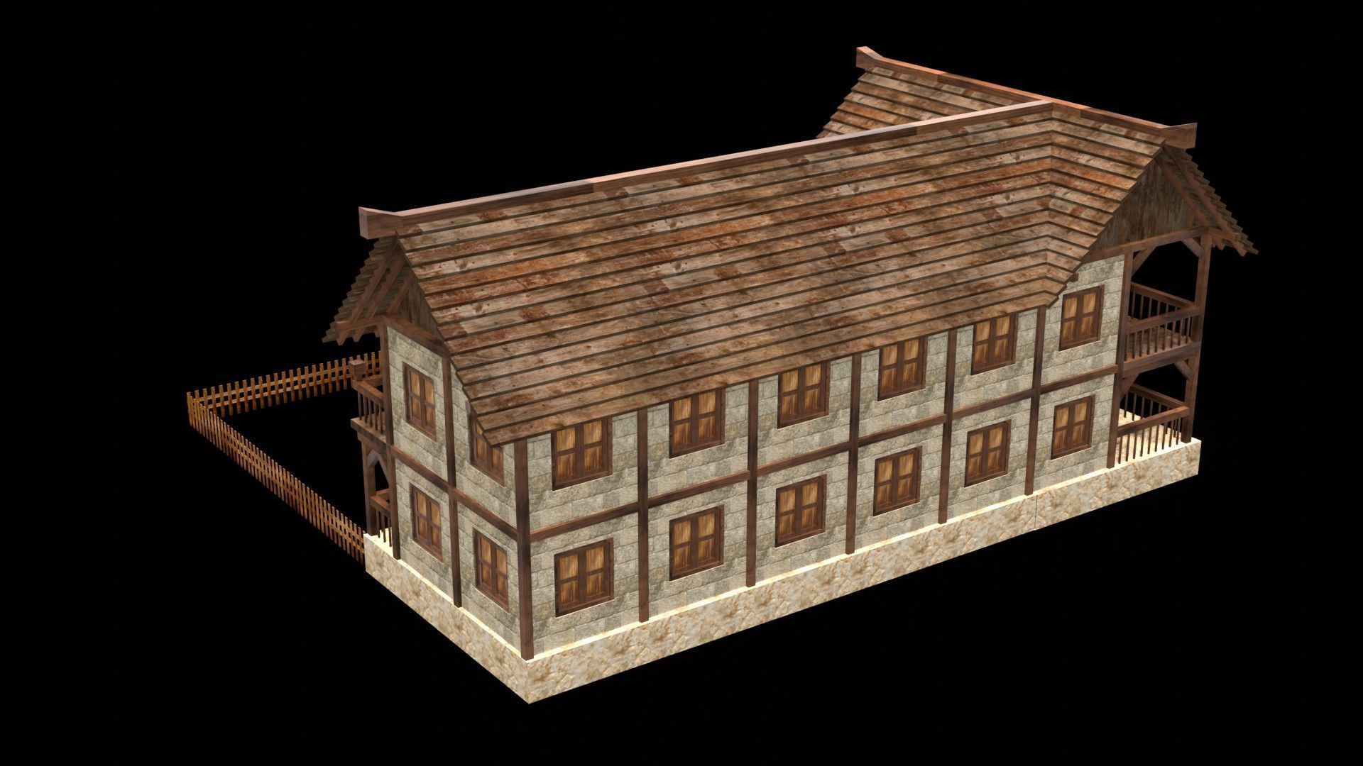 Medieval Blacksmith House 3D Asset Low-poly 3D model_8