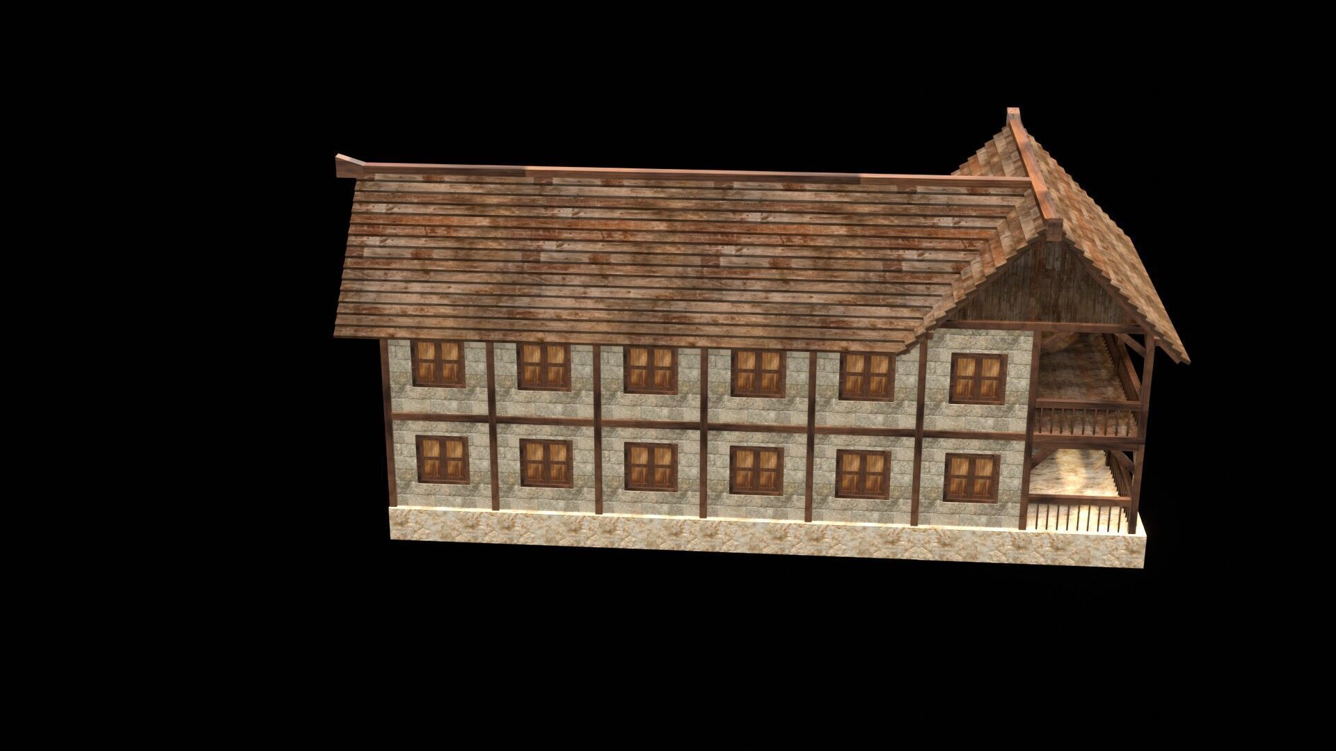 Medieval Blacksmith House 3D Asset Low-poly 3D model_15